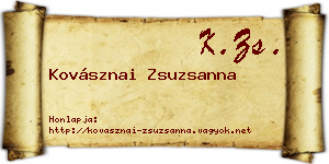 Kovásznai Zsuzsanna névjegykártya
