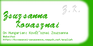 zsuzsanna kovasznai business card